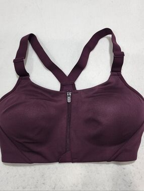 All In Motion High Support Sports Bra 34C Athletic Maroon Athleisure Racerback